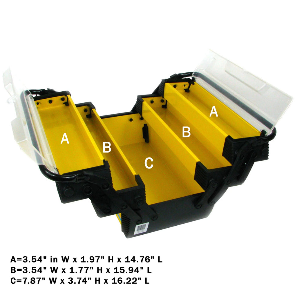 3-Tier Portable Plastic Tool Box with 5 Compartments P78825