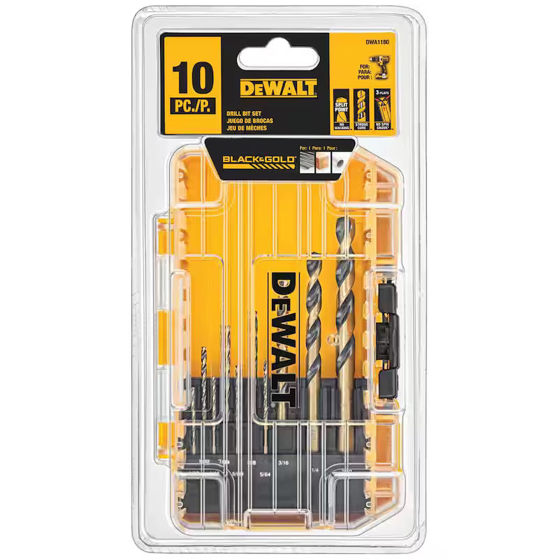 Black and Gold 10-Piece Drill Bit Set E967726