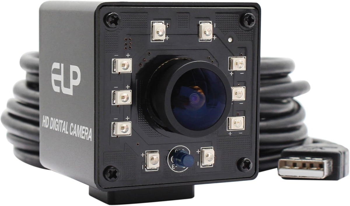 1080P Wide Angle Fisheye IR LED USB Webcam Camera T413