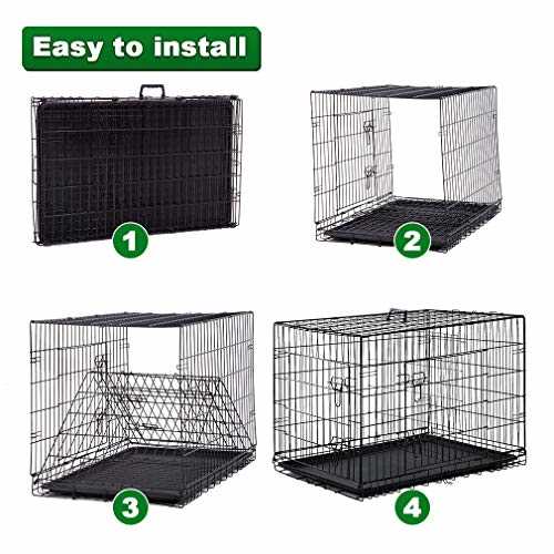 48 Inch Folding Wire Dog Crate with Double-Door A362132