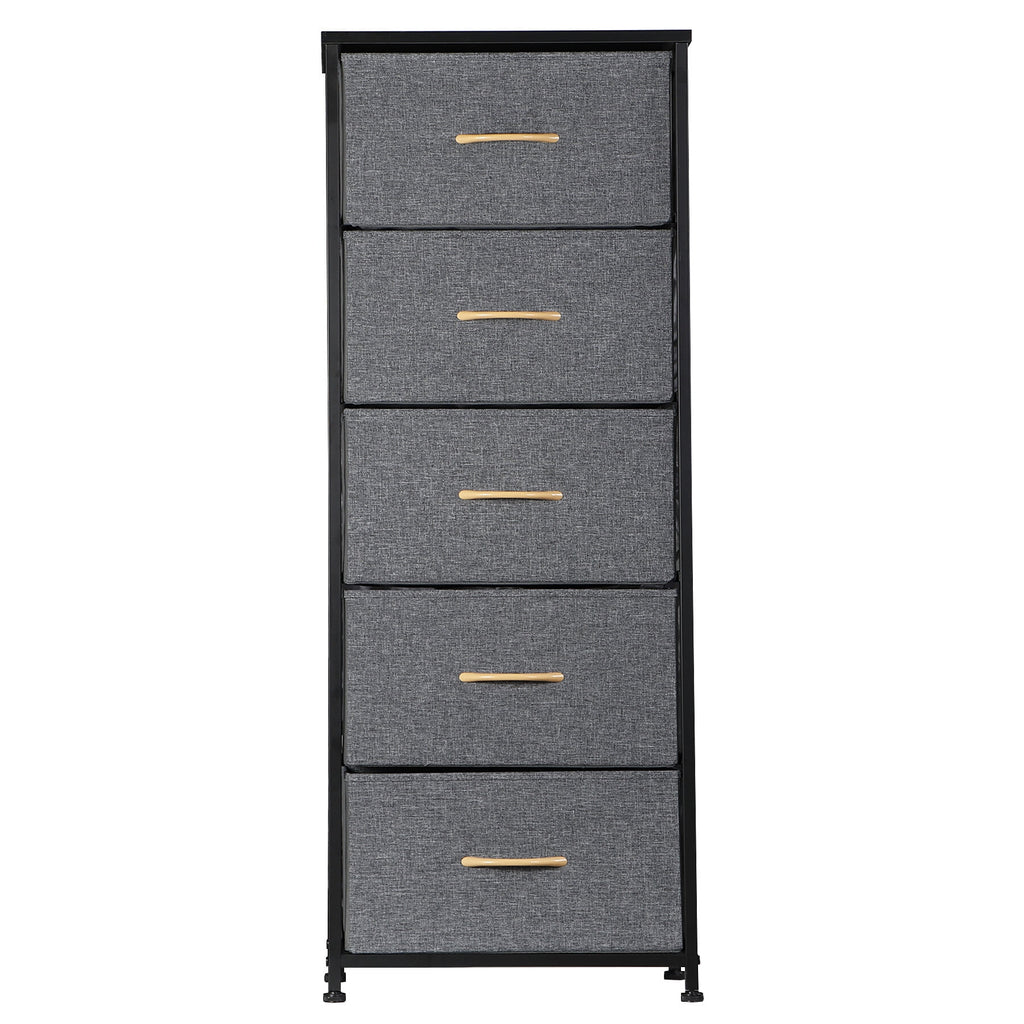 Black Metal Frame 5 Drawer Dresser Storage Tower C3197