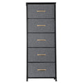 Black Metal Frame 5 Drawer Dresser Storage Tower C3197