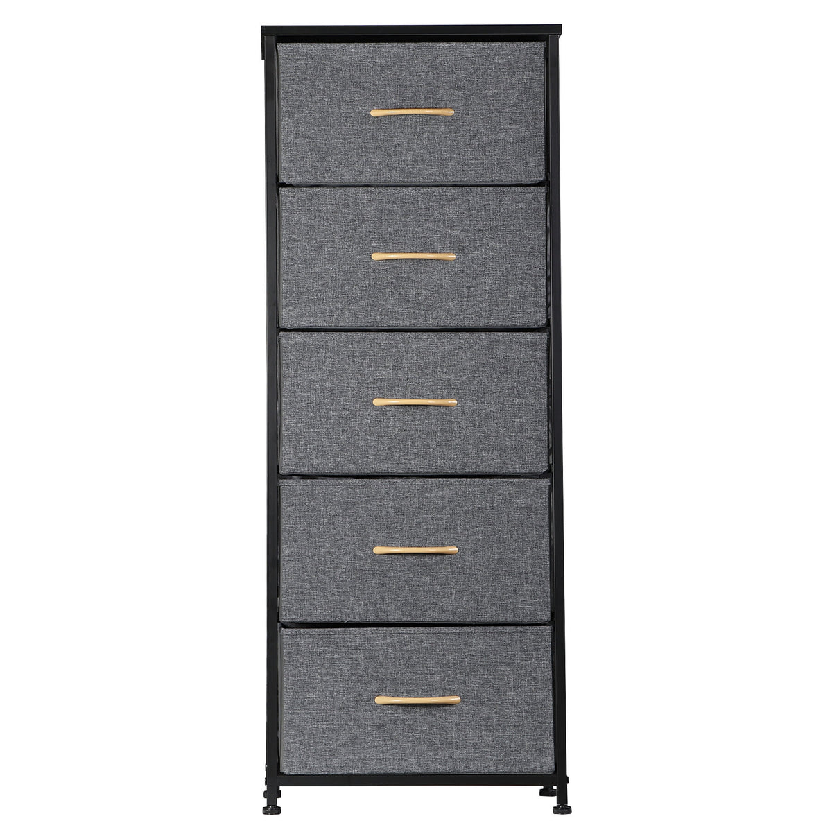 Black Metal Frame 5 Drawer Dresser Storage Tower C3197
