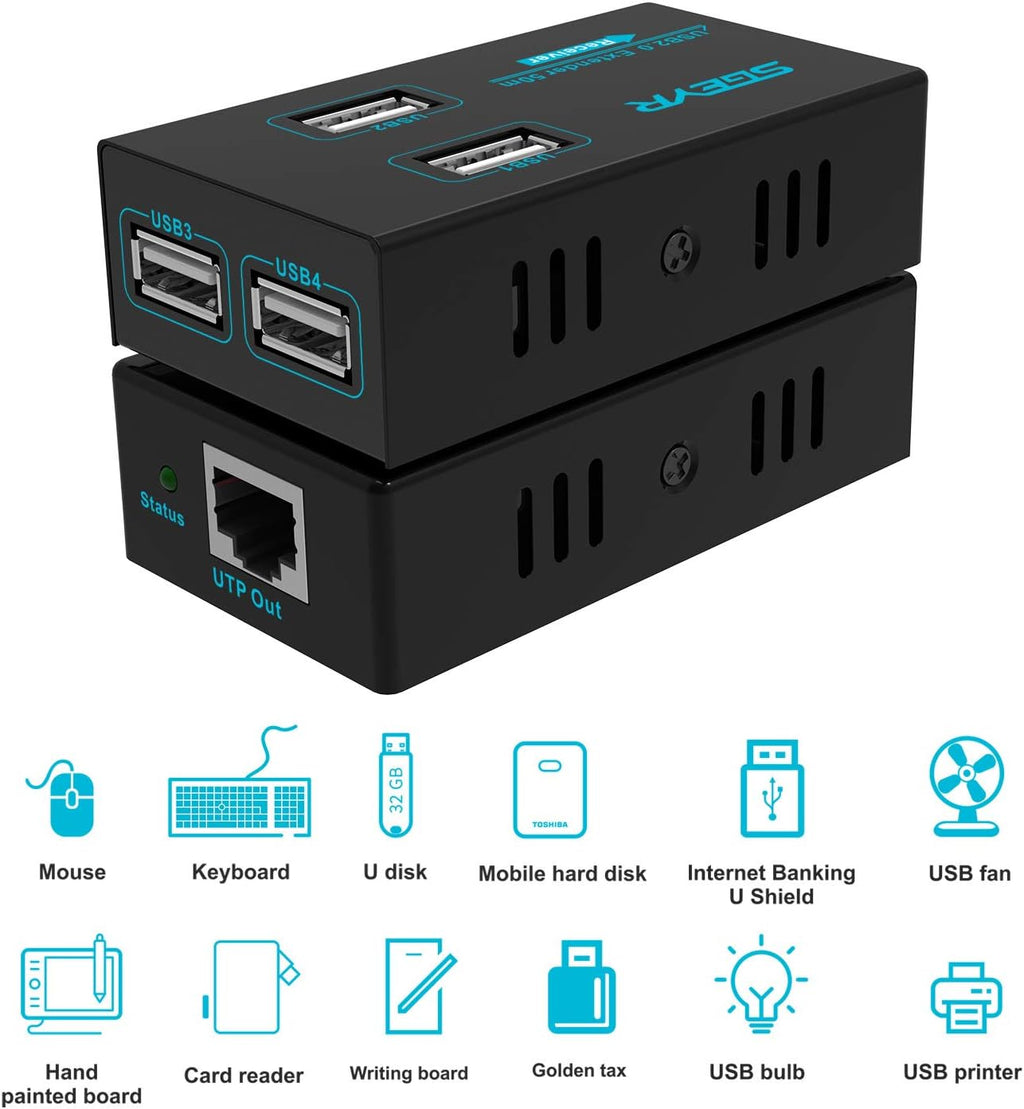 USB 2.0 Ethernet Extender Over Cat5e/6 J429884