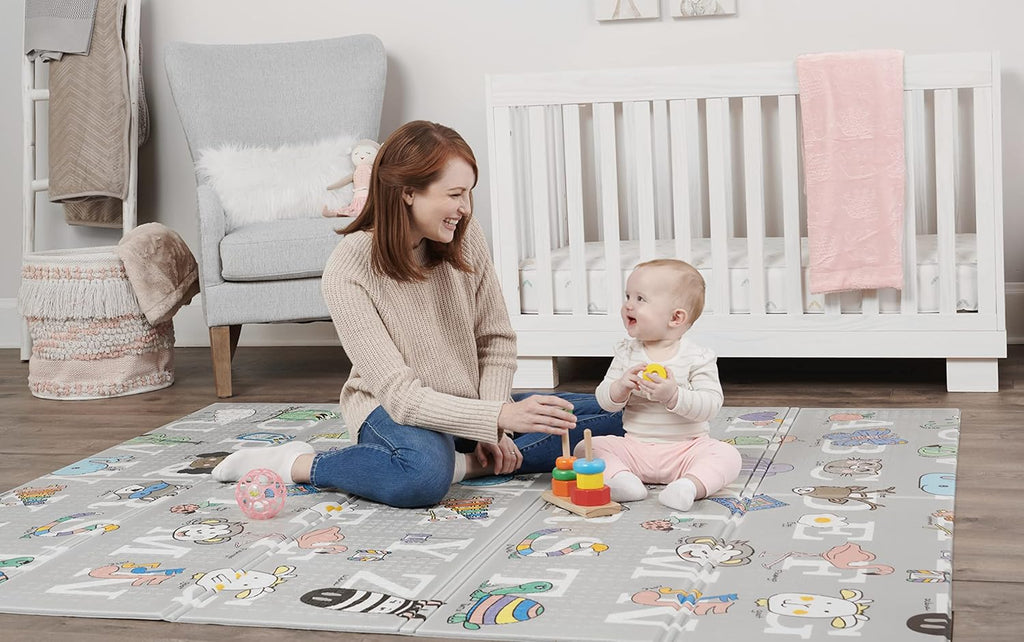 Foldable Reversible Waterproof Grey Extra Large Play Mat J35210