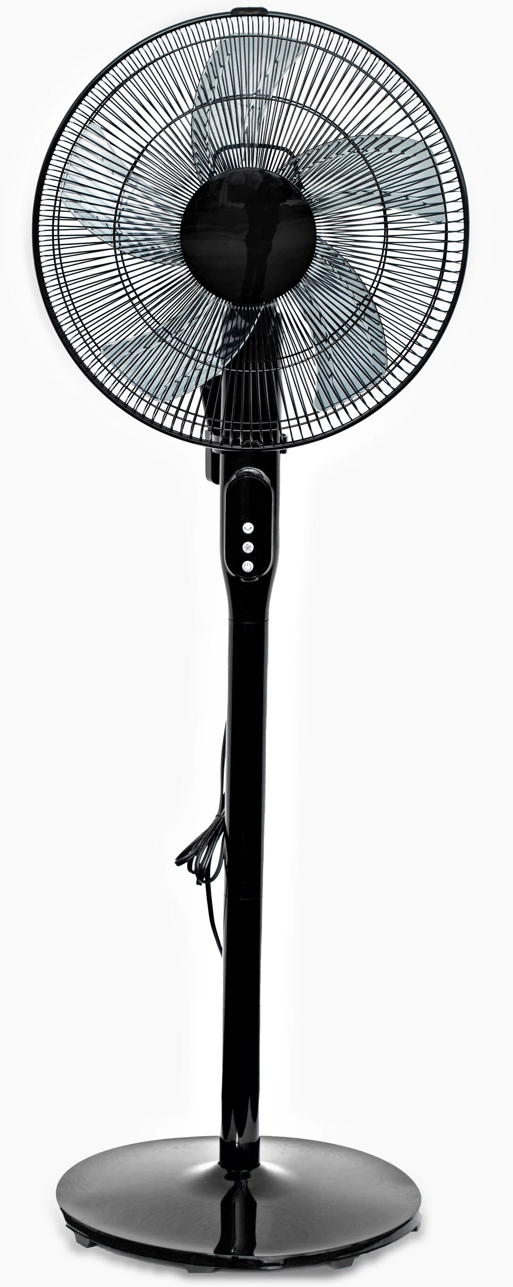 16 12-Speed Adjustable Height Pedestal Fan with Remote Control, Black P55401