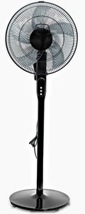 16 12-Speed Adjustable Height Pedestal Fan with Remote Control, Black P55401
