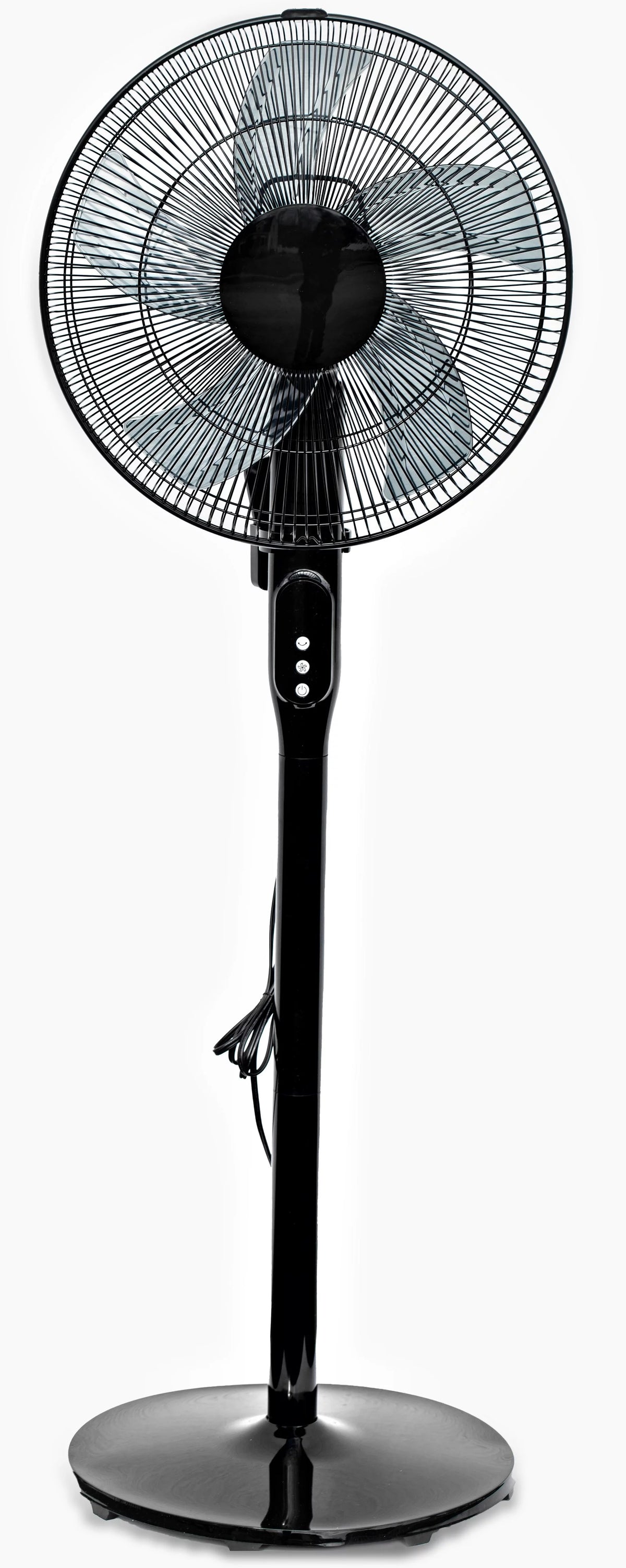 16 12-Speed Adjustable Height Pedestal Fan with Remote Control, Black P55401