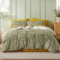 Sage Green Floral Queen Size Comforter Set Q732