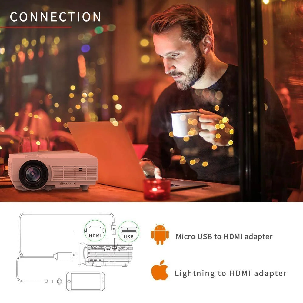 1080P Supported Mini LED Portable Projector I7201