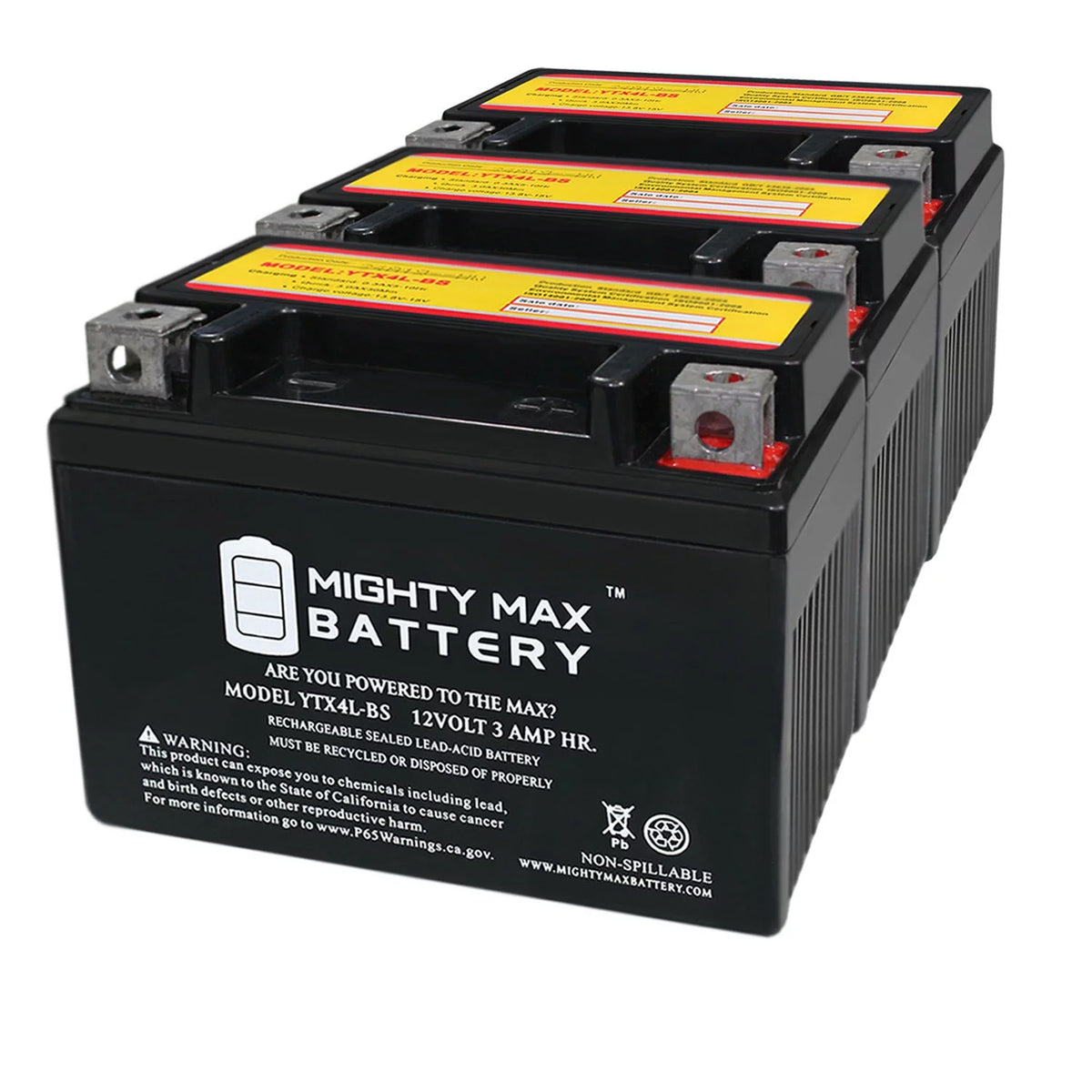 YTX4L-BS Deep Cycle Battery - 3 Pack W13472