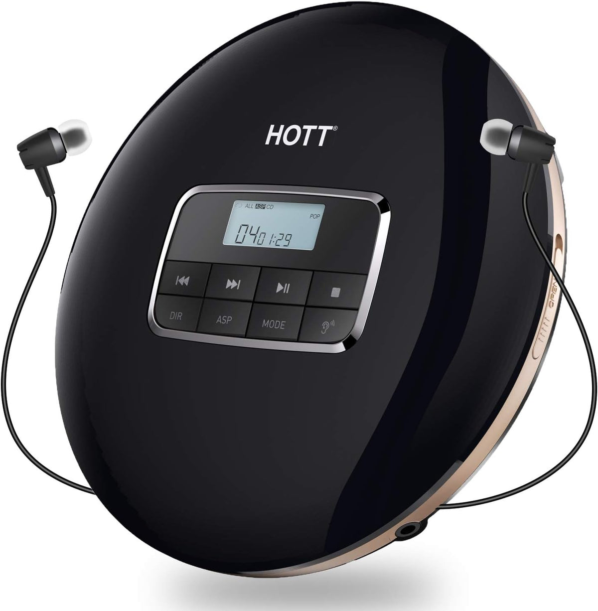 Portable CD Player with LCD Display Anti-Skip Black P75343
