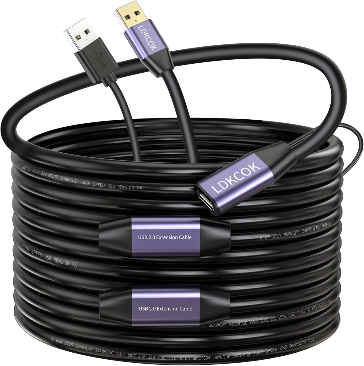 USB 2.0 Type A Male to A Female Extension Cable 100ft G520619
