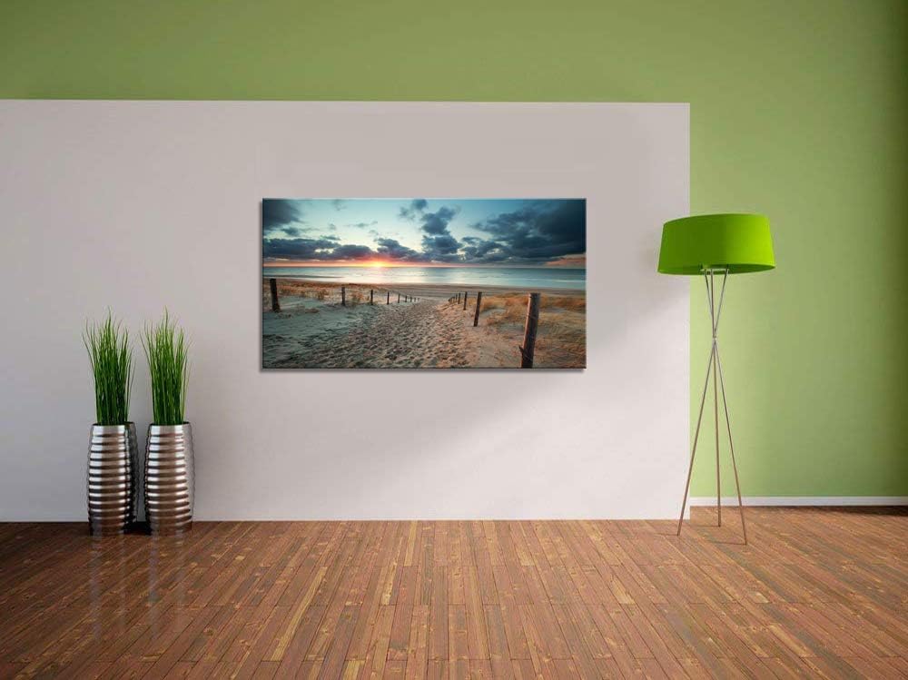 Canvas Wall Art Beach Sunset Ocean Nature 20in x40in Framed W68710