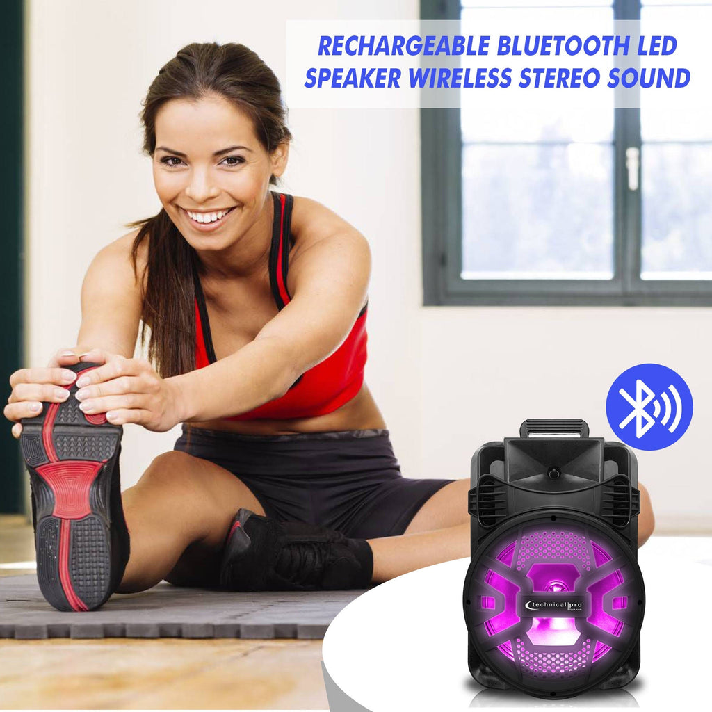Rechargeable Bluetooth LED Speaker with USB/SD Card & FM Radio H884