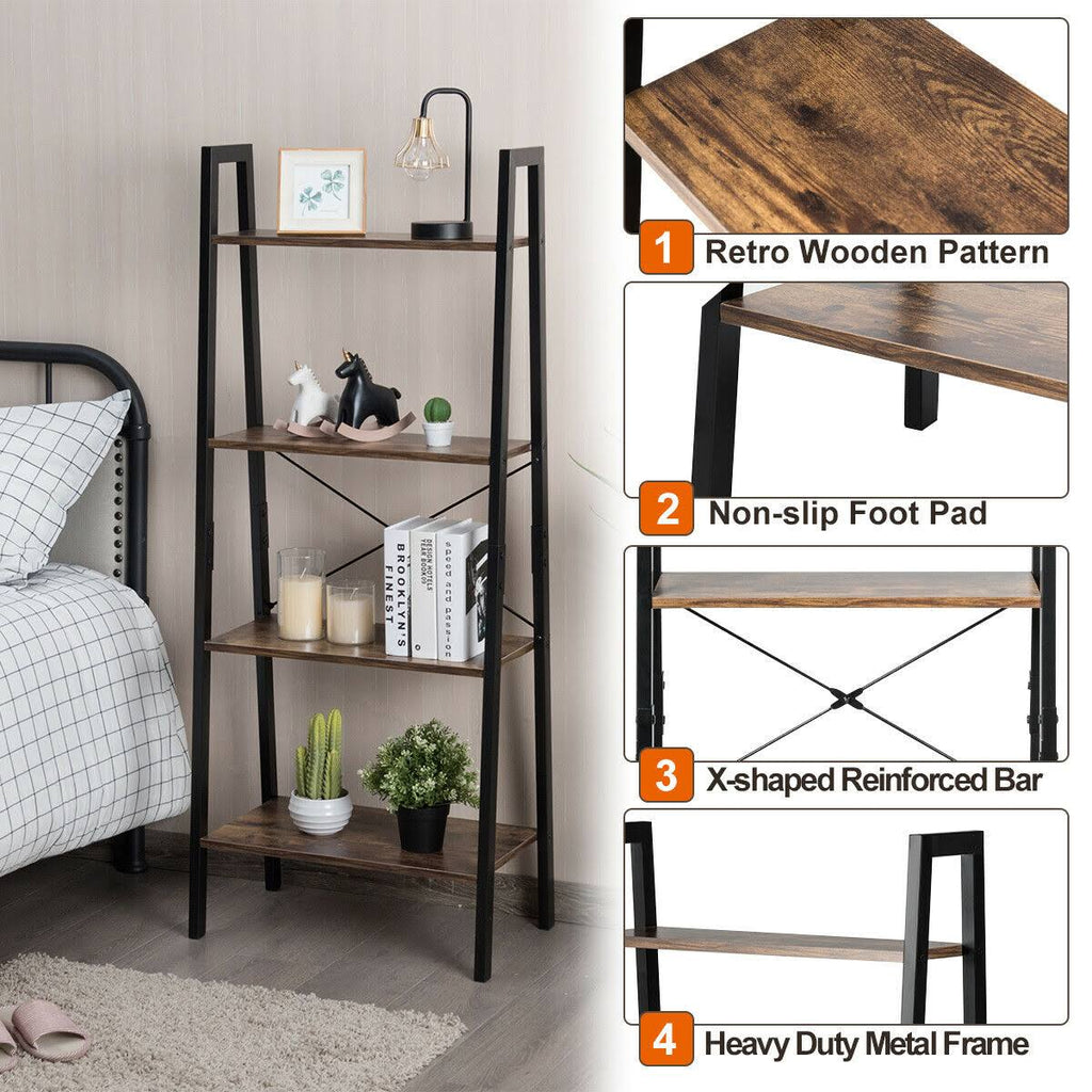 4-Tier Ladder Shelf Bookcase B242602