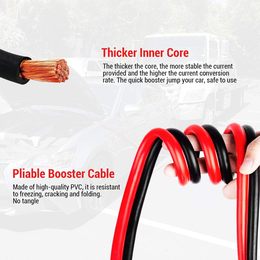 Heavy Duty 1 Gauge 30Ft 900AMP Jumper Cables with Clamps and Carry Bag M91387