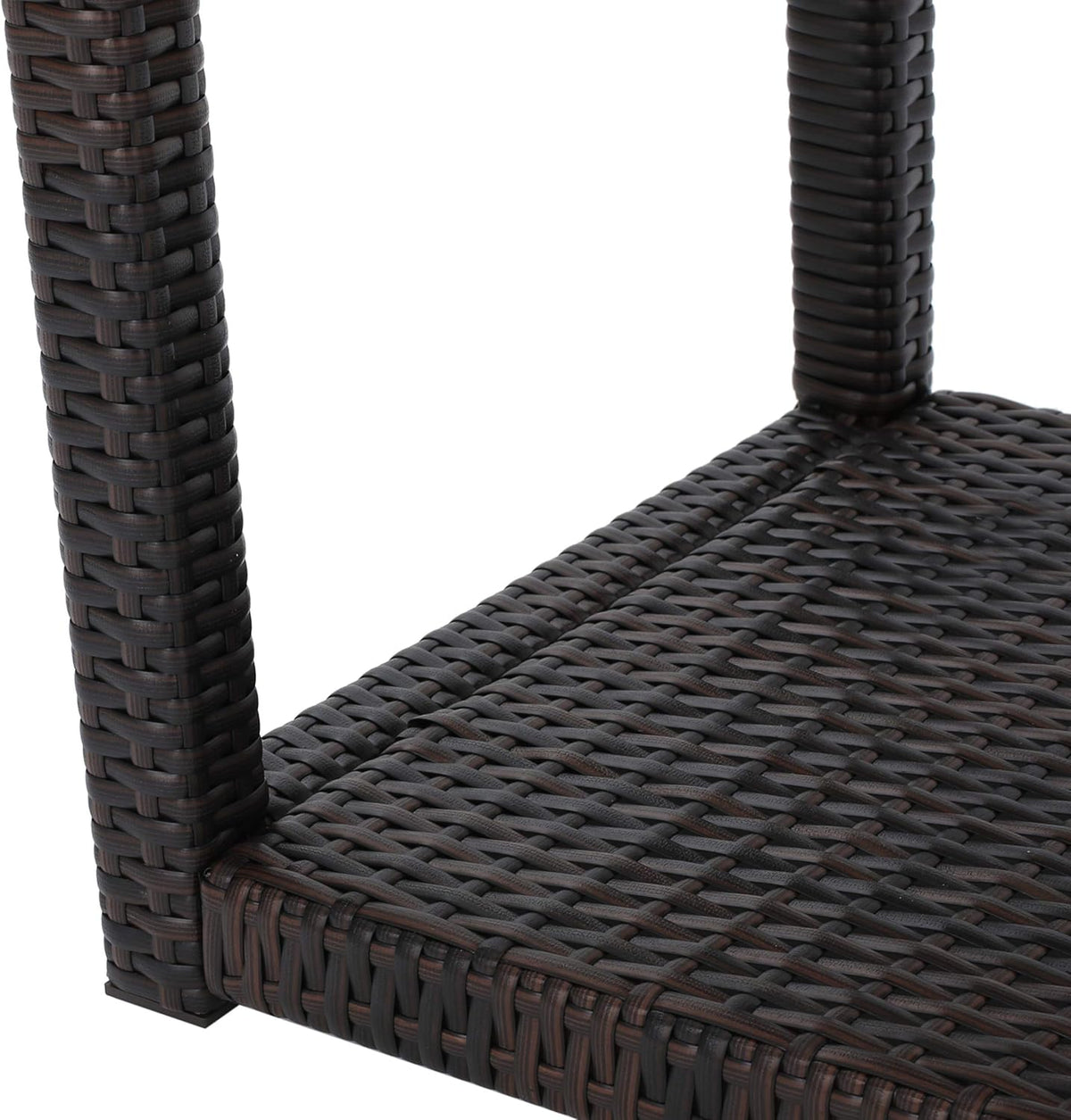 Multibrown Outdoor Wicker Accent Table Y11475