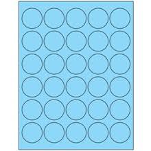 Fluorescent Pastel Blue Circle Laser Labels B5715