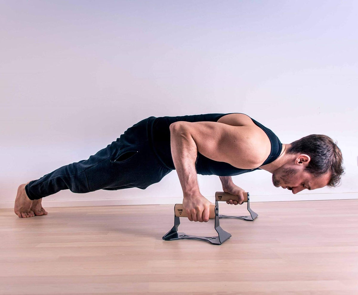 Wooden Push Up Bars with Steel Handles V10550