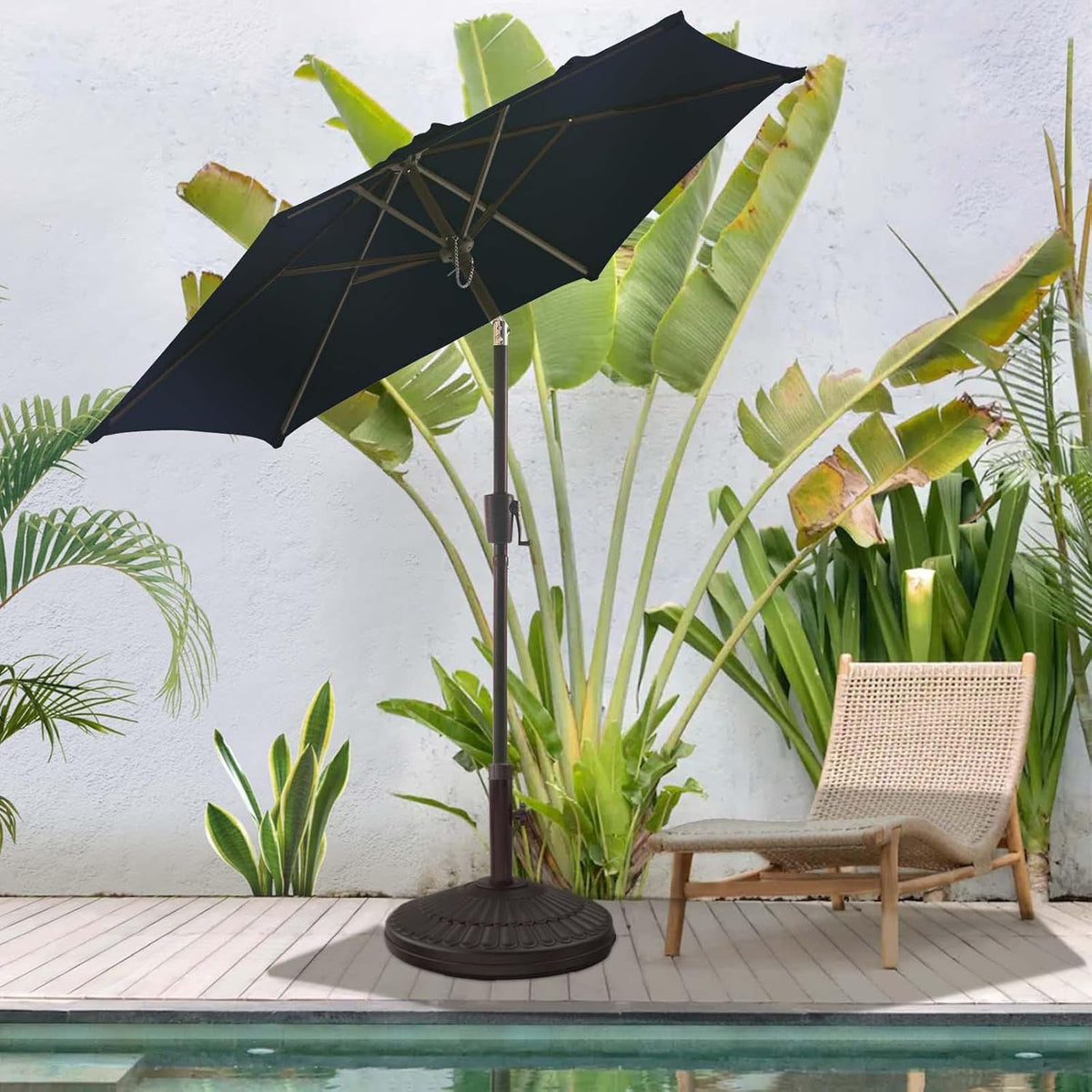 Olefin Patio Umbrella with 8 Ribs & Push Button Tilt S8308