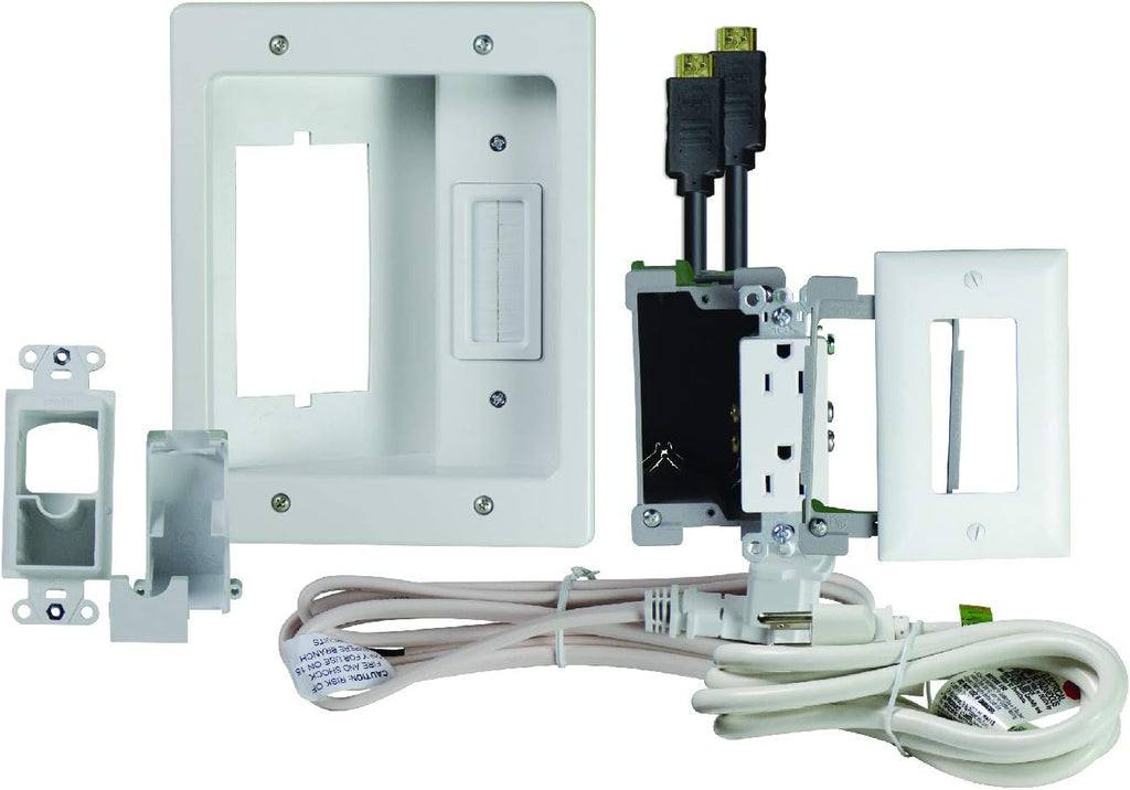 Recessed In Wall TV Power Kit White T21961