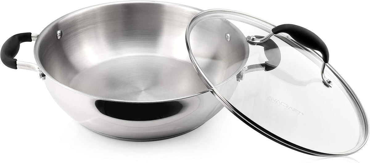18/10 Stainless Steel 11 Inch Everyday Pan with Glass Lid U5337