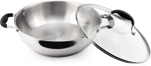 18/10 Stainless Steel 11 Inch Everyday Pan with Glass Lid U5337
