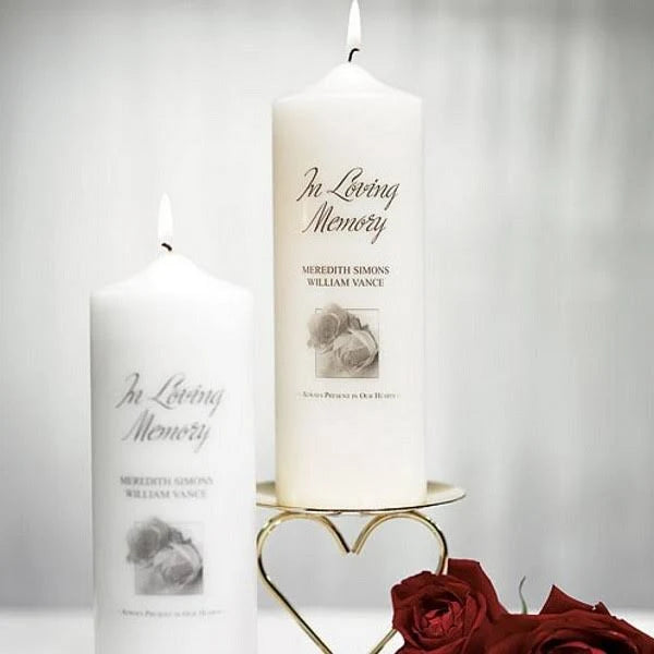White Memorial Pillar Candle F14983