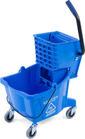26 Quart Blue Mop Bucket with Side Press Wringer C6793