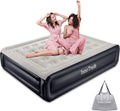 Twin Size Black Inflatable Air Mattress with Built-in Pump Y724574