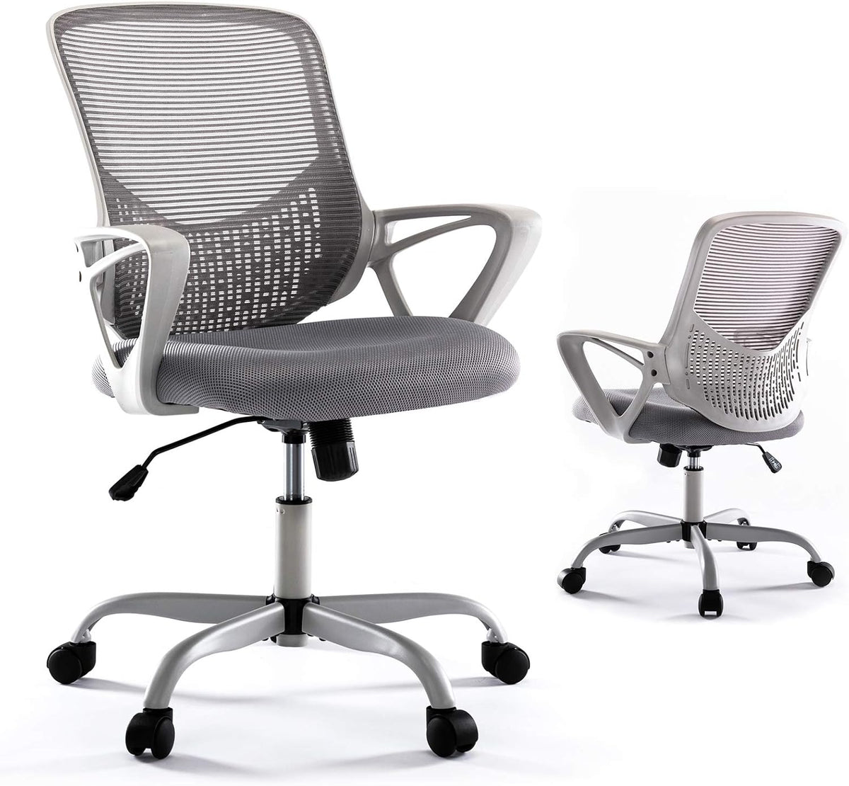 Armless Office Chair, Breathable Mesh, Low Back Support T381513