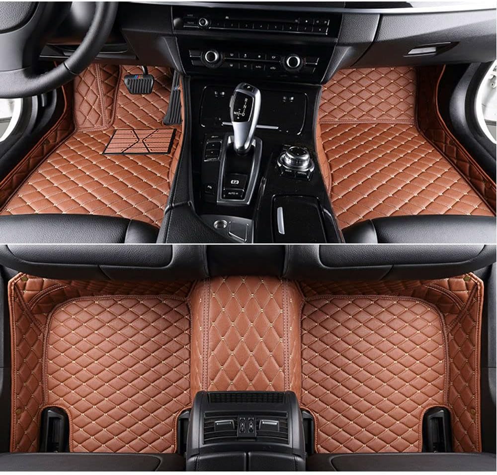 Dark Brown Leather Car Floor Mats I797230