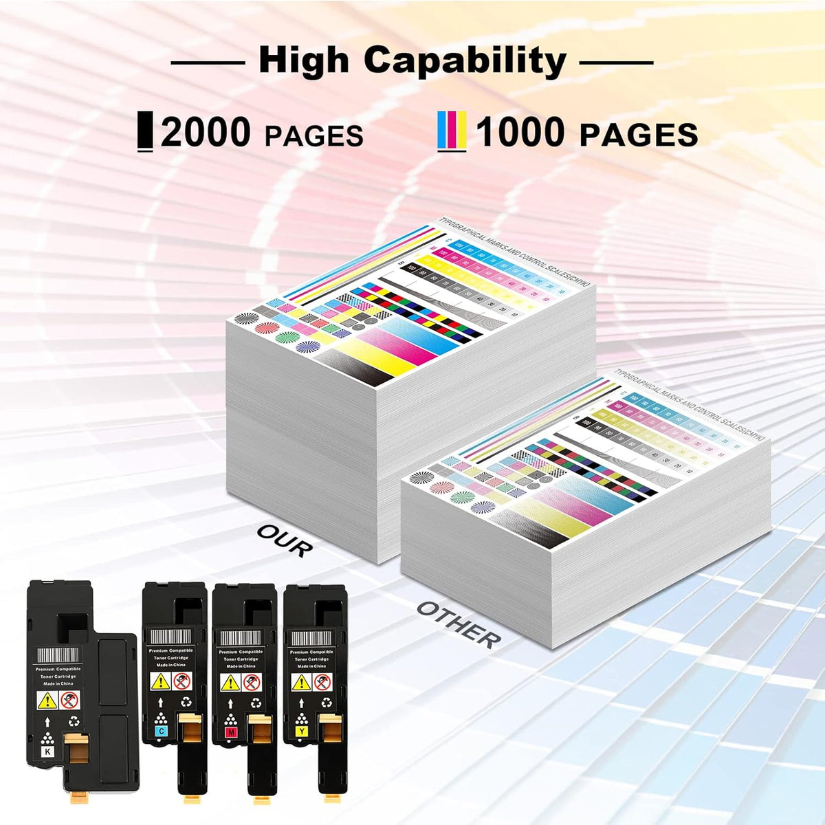 Remanufactured Toner Cartridge 4 Pack Black Cyan Magenta Yellow M381250