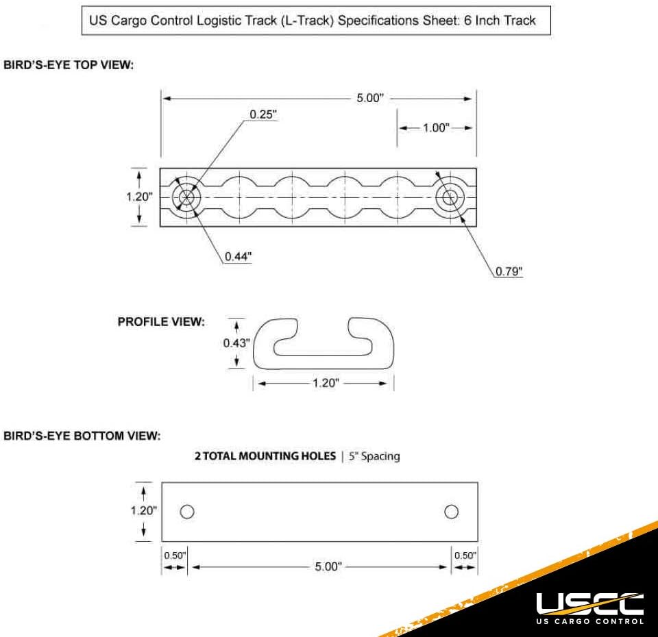 Black L Track 6 Inch Length 4 Pack Z4768