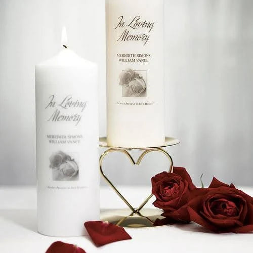 White Memorial Pillar Candle F14983