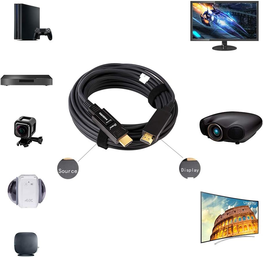 32 Feet Fiber Optic HDMI Cable 4K 60Hz 18Gbps Black 10 Meters Z904