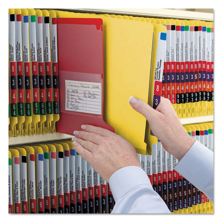 End Tab Classification Folders, Legal Size, 2 Dividers, Yellow, 10/Box R2572