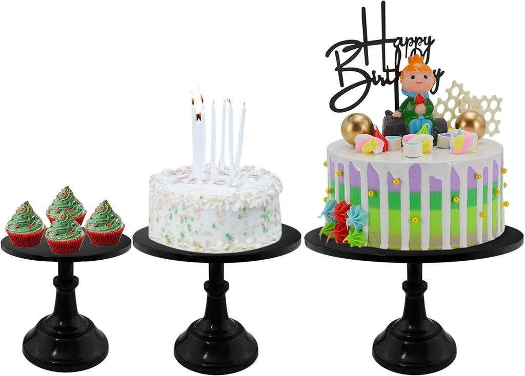 10 in Adjustable Height Black Cake Stand T44369