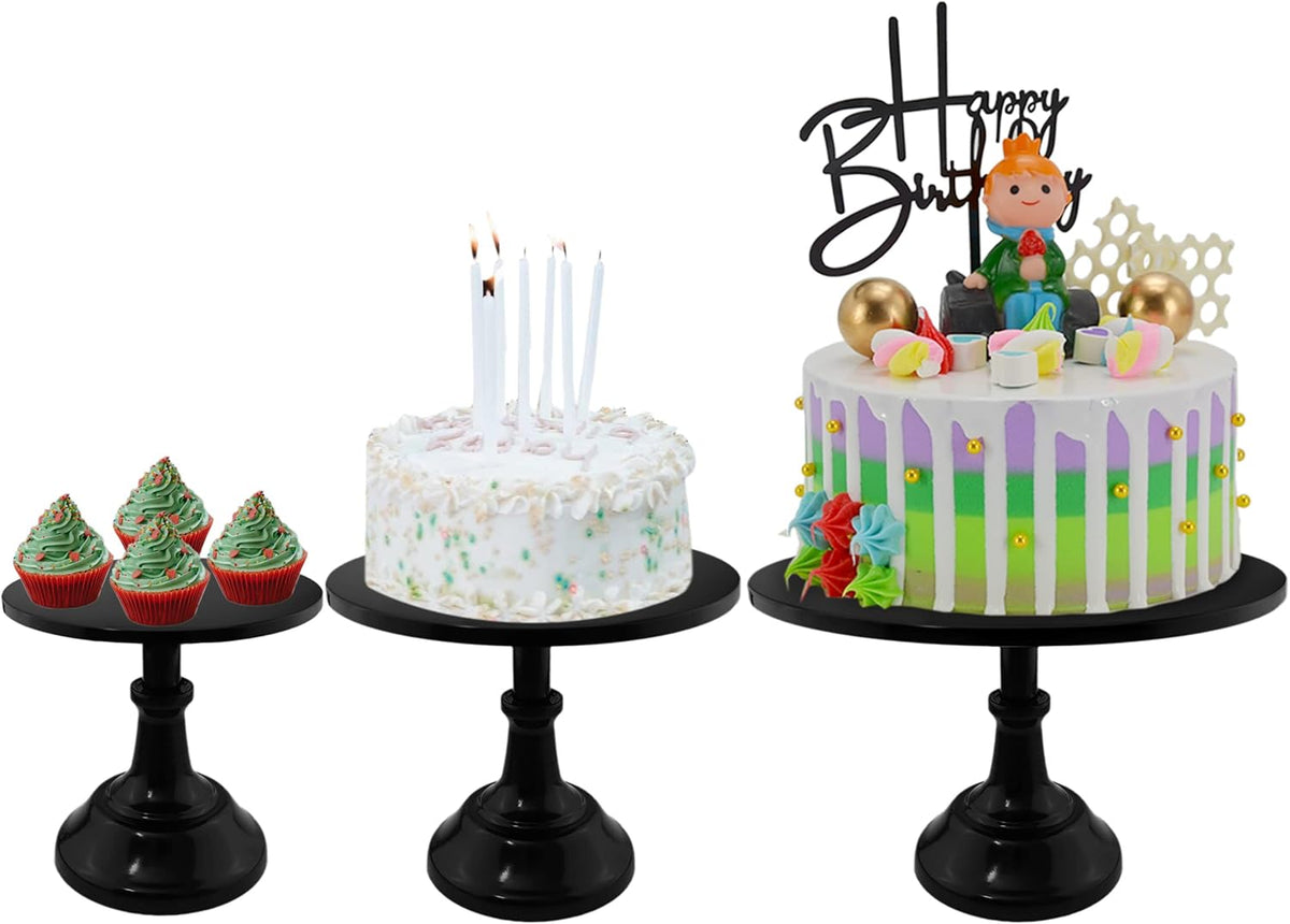 10 in Adjustable Height Black Cake Stand T44369