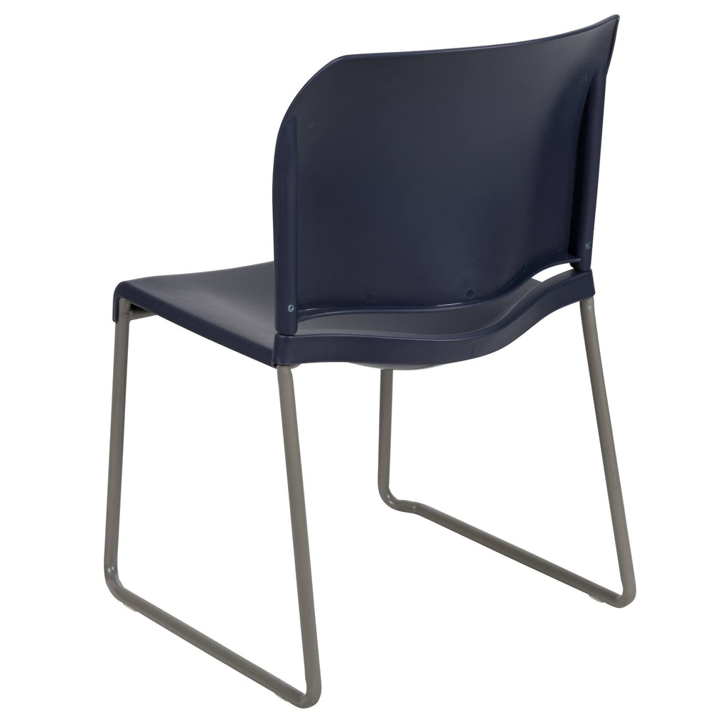 Navy Contoured Stack Chair with Sled Base N974250
