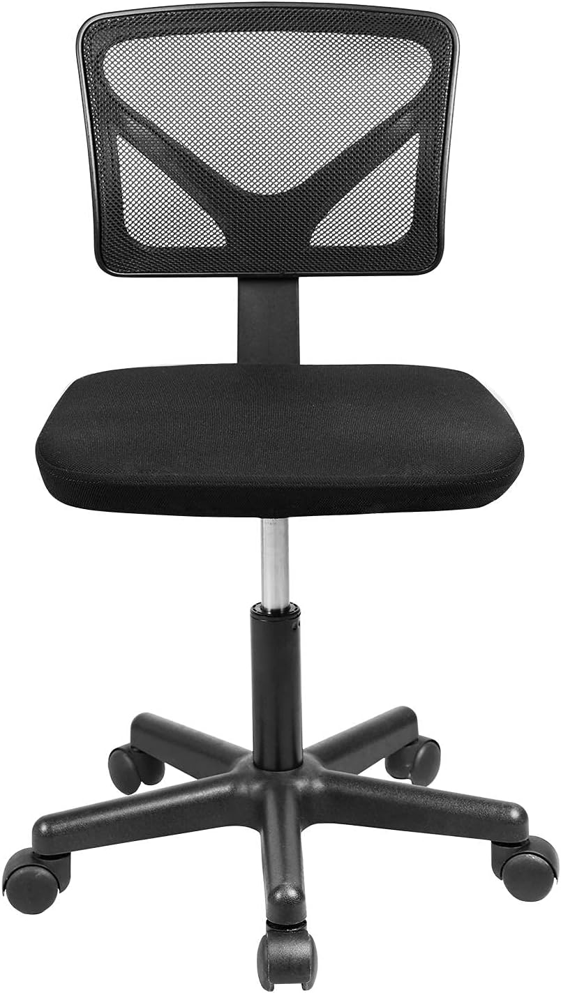 Armless Office Chair, Breathable Mesh, Low Back Support T381513