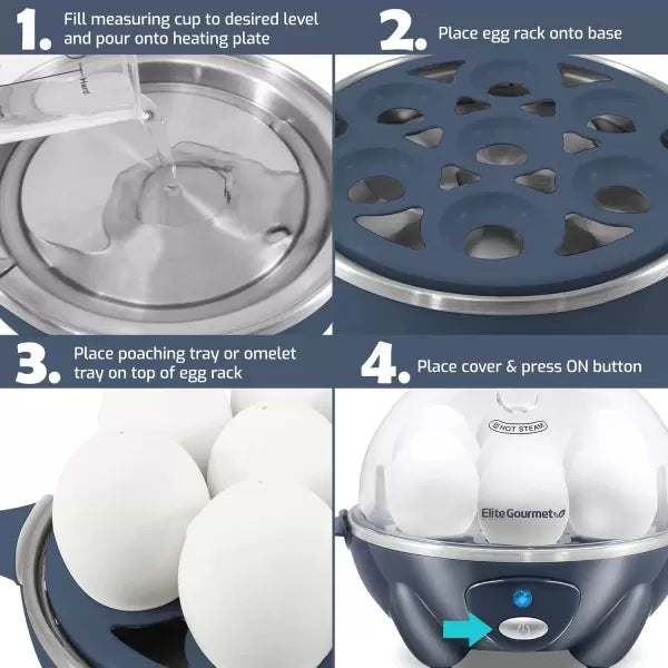 Electric 7 Egg Capacity Cooker with Auto Shut-Off J201455