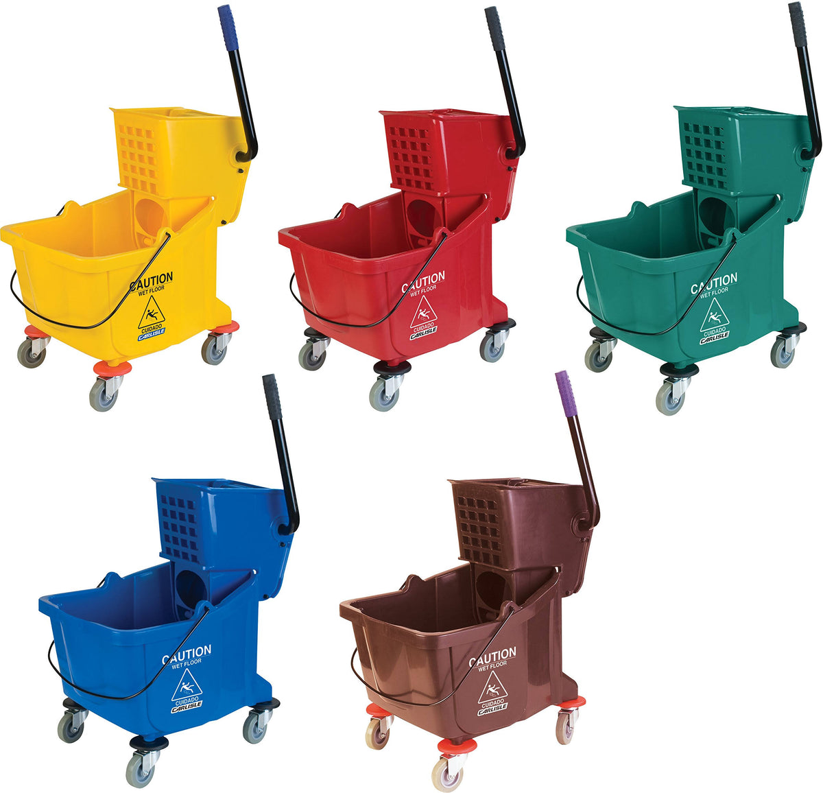 26 Quart Blue Mop Bucket with Side Press Wringer C6793