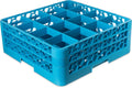 16 Compartment Glass Rack with 2 Extenders, Blue E838