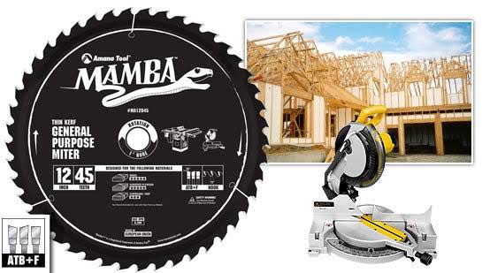 12 inch 45T Carbide Tipped Thin Kerf Miter Saw Blade S808331
