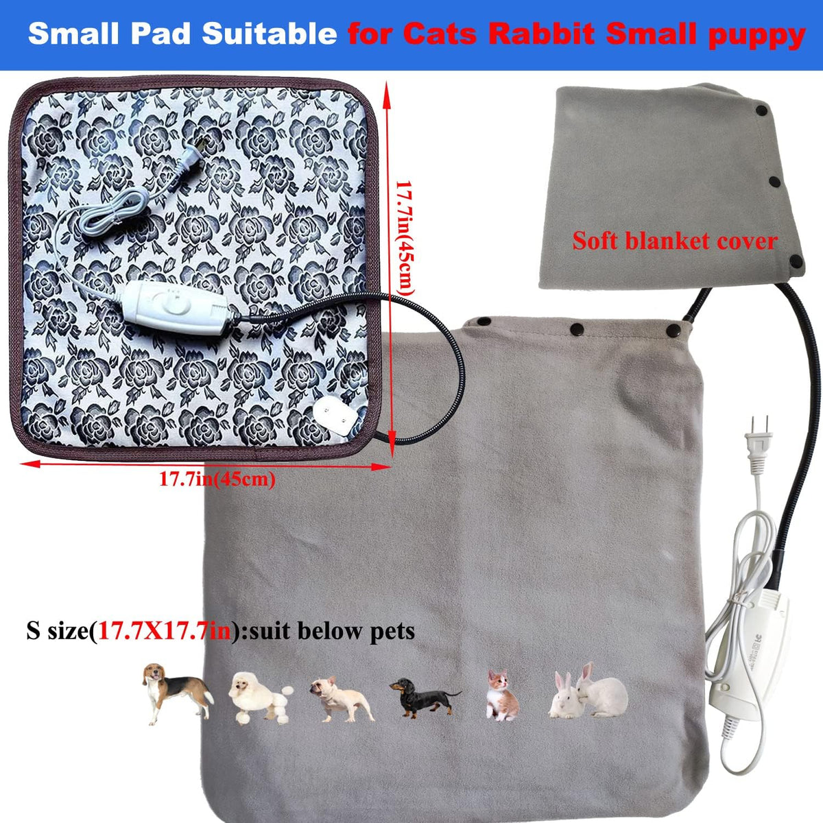 Large Washable Waterproof Pet Heating Pad Pack of 2 F831148
