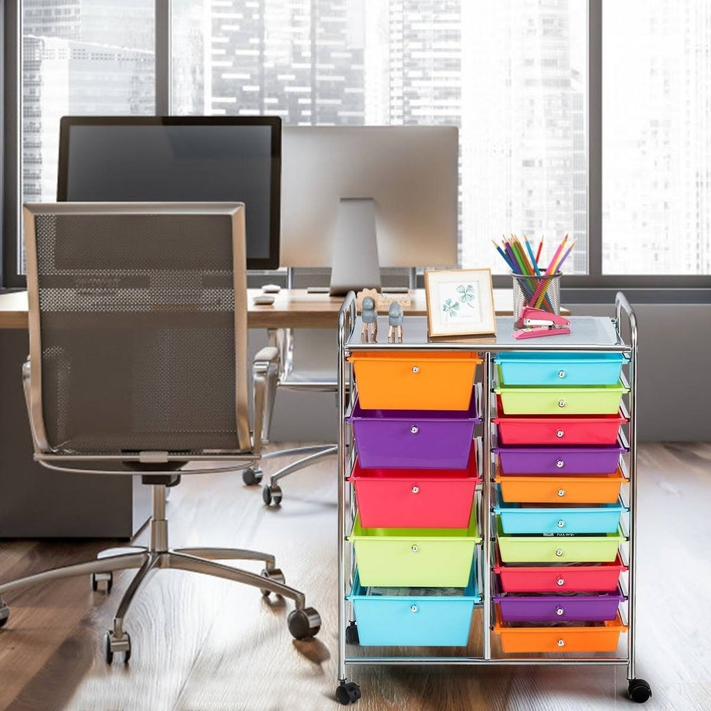 15 Drawer Rolling Cart with Wheels F63026