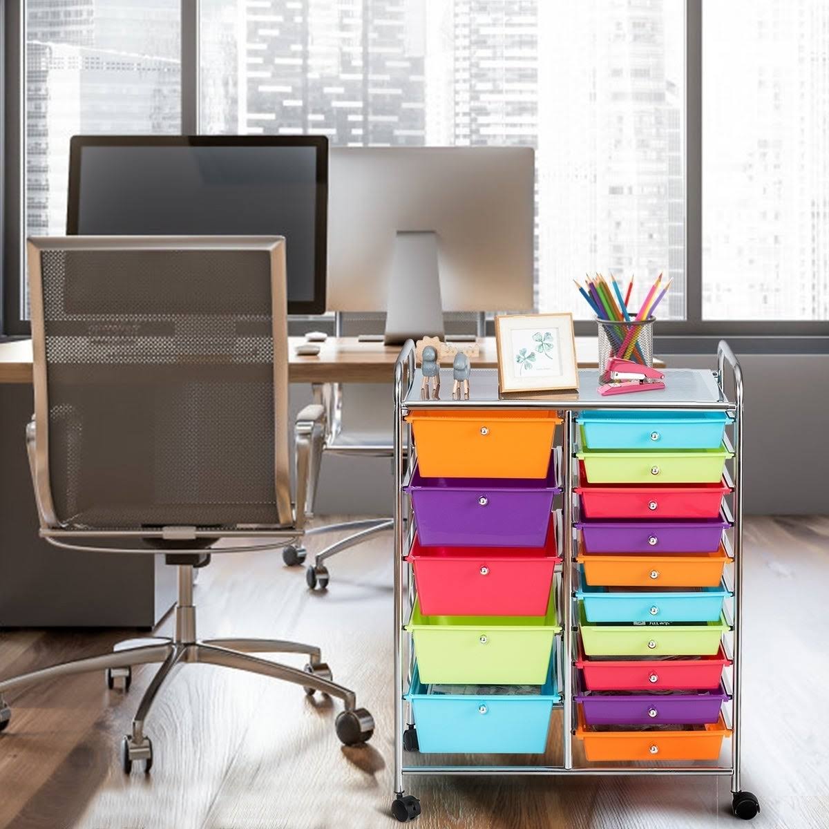 15 Drawer Rolling Cart with Wheels F63026