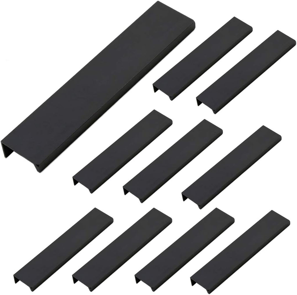 Flat Black Aluminum Edge Pull Concealed Handle 10PCS Z928